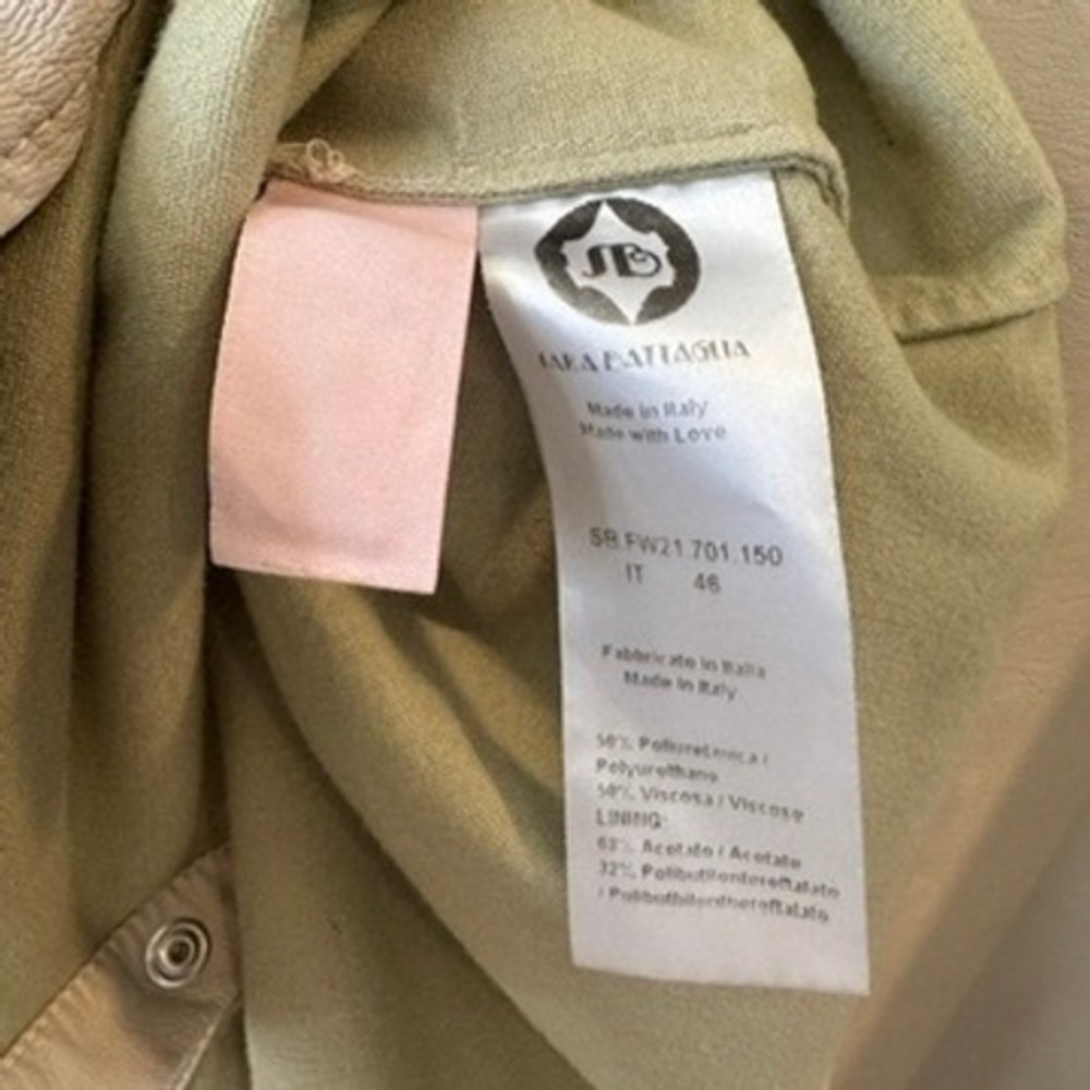Sara Battaglia Women's Faux Leather Button-Down Shirt Top Made in Italy IT 46 - Picture 7 of 7